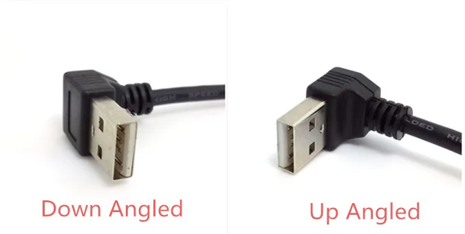 Вверх и вниз Угловой 90 градусов USB 2 0 штекер к B Тип Кабель для принтера сканера