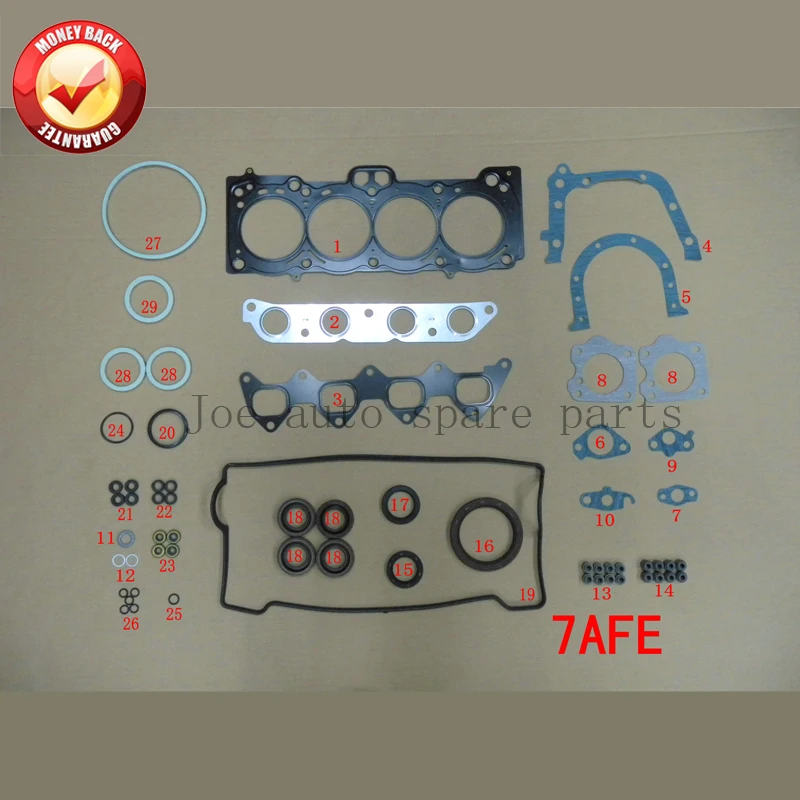 Полный комплект прокладок для двигателя 7A 7AFE Toyota Corolla 1992 л 1762cc 1997 50136600 04111 16282 16320
