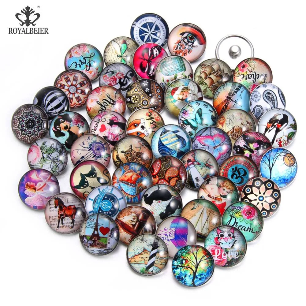 ROYALBEIER 50 шт./лот более различных стилей тем смешанный узор Многоцветный 18 мм