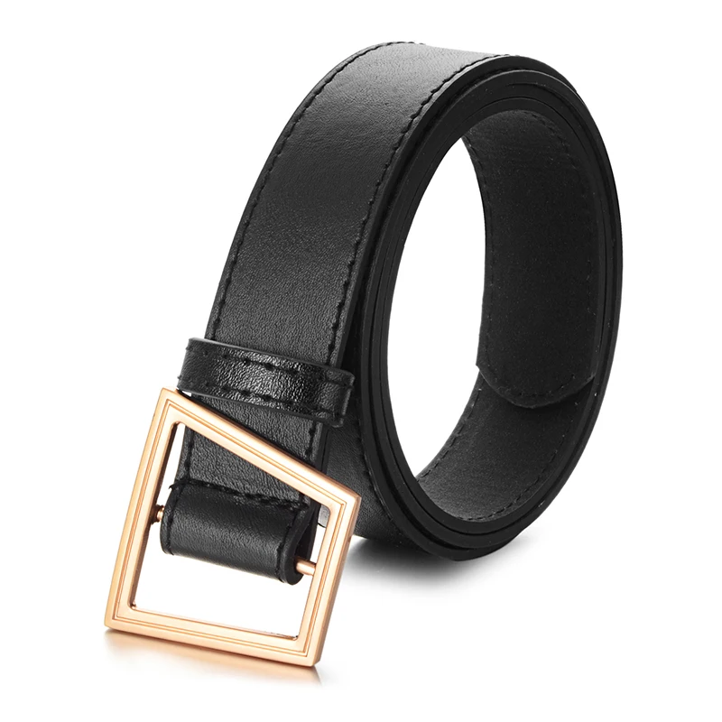 Элегантные модные трапециевидные металлические золотые пряжки широкие пояса для женский ремень pu для платья джинсы женский пояс с пряжкой