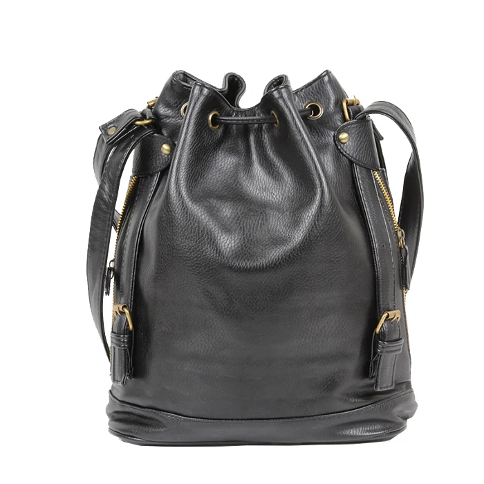 2019 Сумки-мешки винтажные кожаные сумки на шнурке высококачественные женские