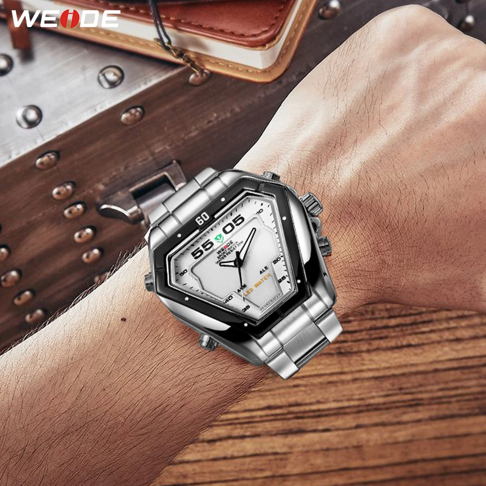 WEIDE, модный, качественный, светодиодный, аналоговый, для мужчин, t, для мужчин, люксовый бренд, кварцевые, сплав, водонепроницаемые, военные, наручные часы, Relogios Masculino