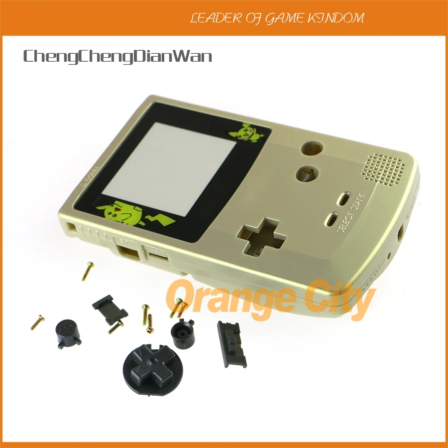 

Чехол для GBC, 10 комплектов, чехол золотого цвета с полным набором чехлов для консоли Gameboy