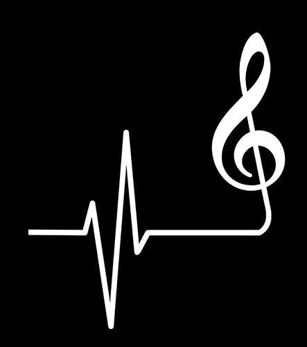 

Music Heart Beat Sticker Decal Lips Tattoo Design Note Piano Guitar 12.5cm