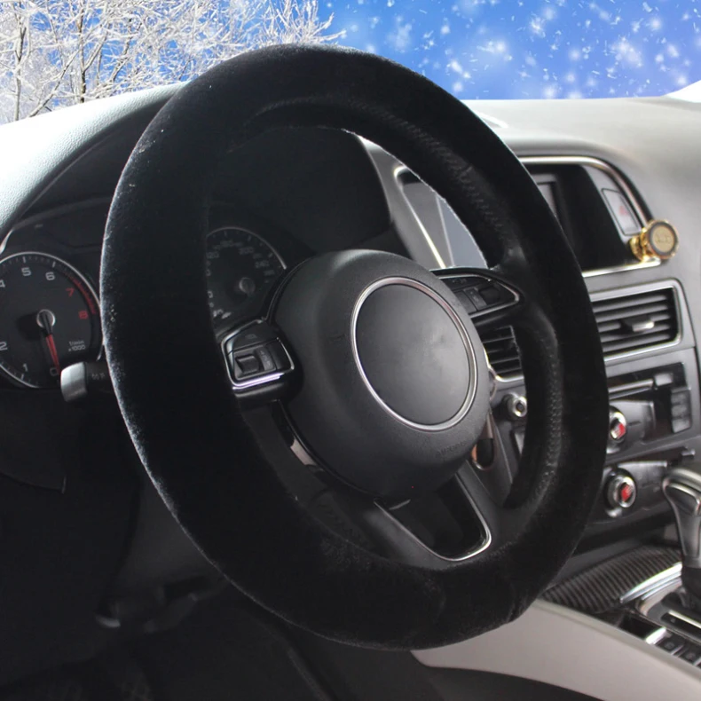 Плюшевые меховые универсальные чехлы рулевого колеса автомобиля теплая шерсть зимой авто Подогрев чехол для рулевого колеса для автомобилей Аксессуары для укладки
