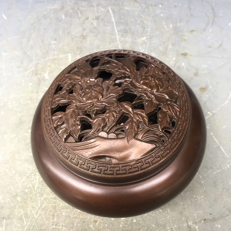 

Медный горшок в античном стиле QingDynasty, курильница из хризантемы, ручная резьба, украшение, коллекция и украшение, бесплатная доставка