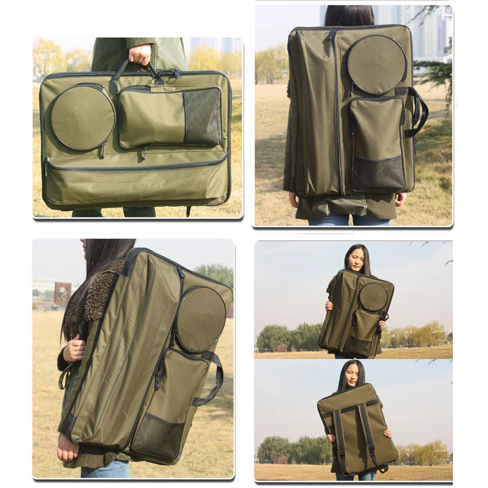 Artist Portfolio Painting Sketching Thicken Canvas Waterproof Bag Students Backpack Art Supplies Solid Zipper Large Capacity | Канцтовары