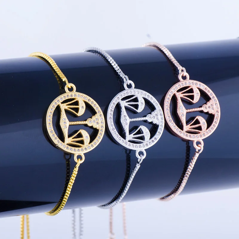 Модные ювелирные изделия винтажные циркониевые подвески-весы браслеты женские