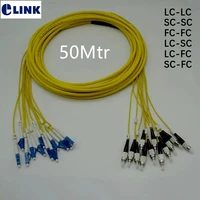 12 core 50m patchcord lc lc sc sc lc sc fc fc lc fc sc fc sm ftth fiber trunk breakout 2 0mm lc sc fc optical fiber jumper elink