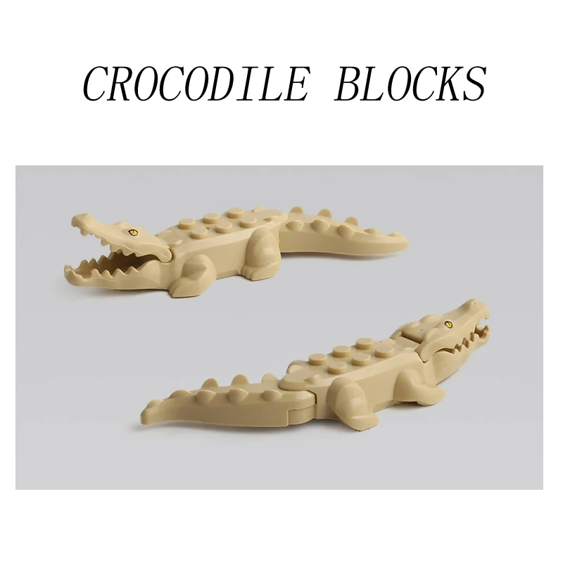 Mini Bricks Animal Crocodile Shark Figures Model Compatible With Legoingly Building Block Accessory Handmade Toys Children | Игрушки и