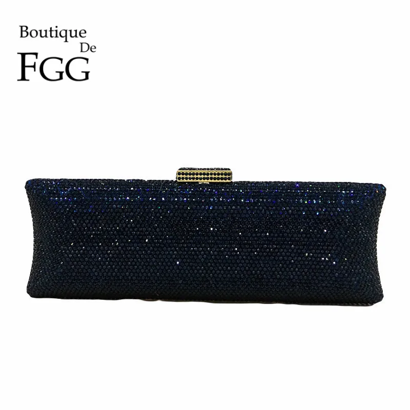Blue Crystal Bag Бутик De FGG мульти шампанское для женщин Кристалл сумка вечерняя сумочка металлический Minaudiere клатчи Свадебная вечеринка Алмаз сумочка - Цвет: Blue Crystal Bag
