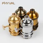 Цоколь лампы E27, винт, лампа, разъем, алюминиевый держатель лампы, промышленные, ретро, подвесная арматура, люстра, держатель лампы, светильник, Винтаж, сделай сам