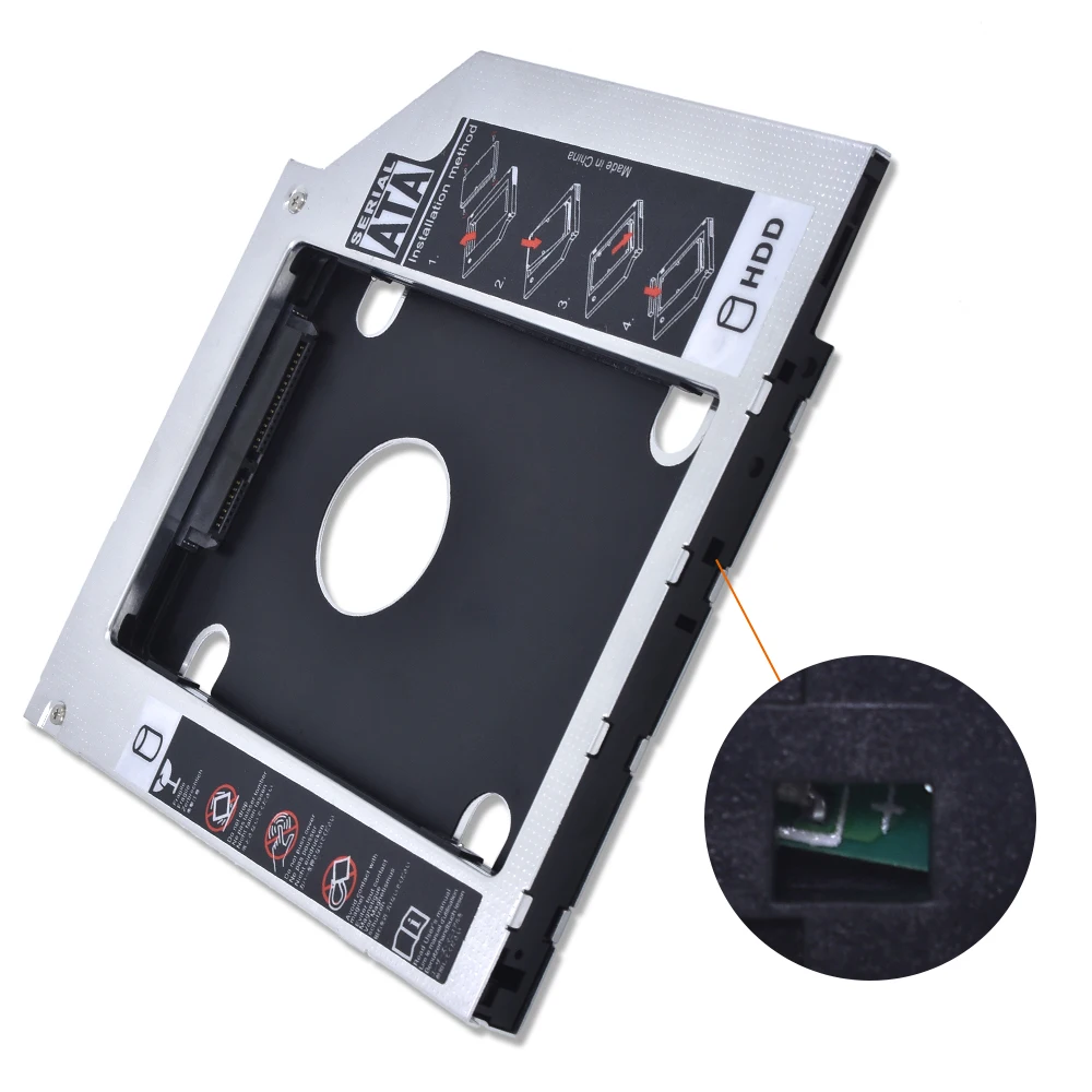 TISHRIC Универсальный 2nd HDD Caddy 9,5 мм SATA 3,0 Optibay для 7/9/9,5 мм драйвером HDD чехол Корпус для ноутбука CD-ROM адаптер