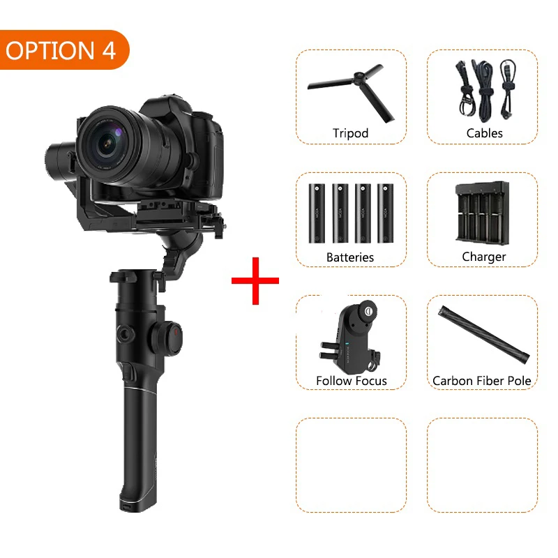 with carbon pole Gudsen Moza Air 2 карданный 3-осевой стабилизатор для карманных видеокамер Blackmagic 4k BMPCC sony A7S A7R3 GH5 DSLR Камера VS DJI Ronin S Moza Air2 - Цвет: with carbon pole