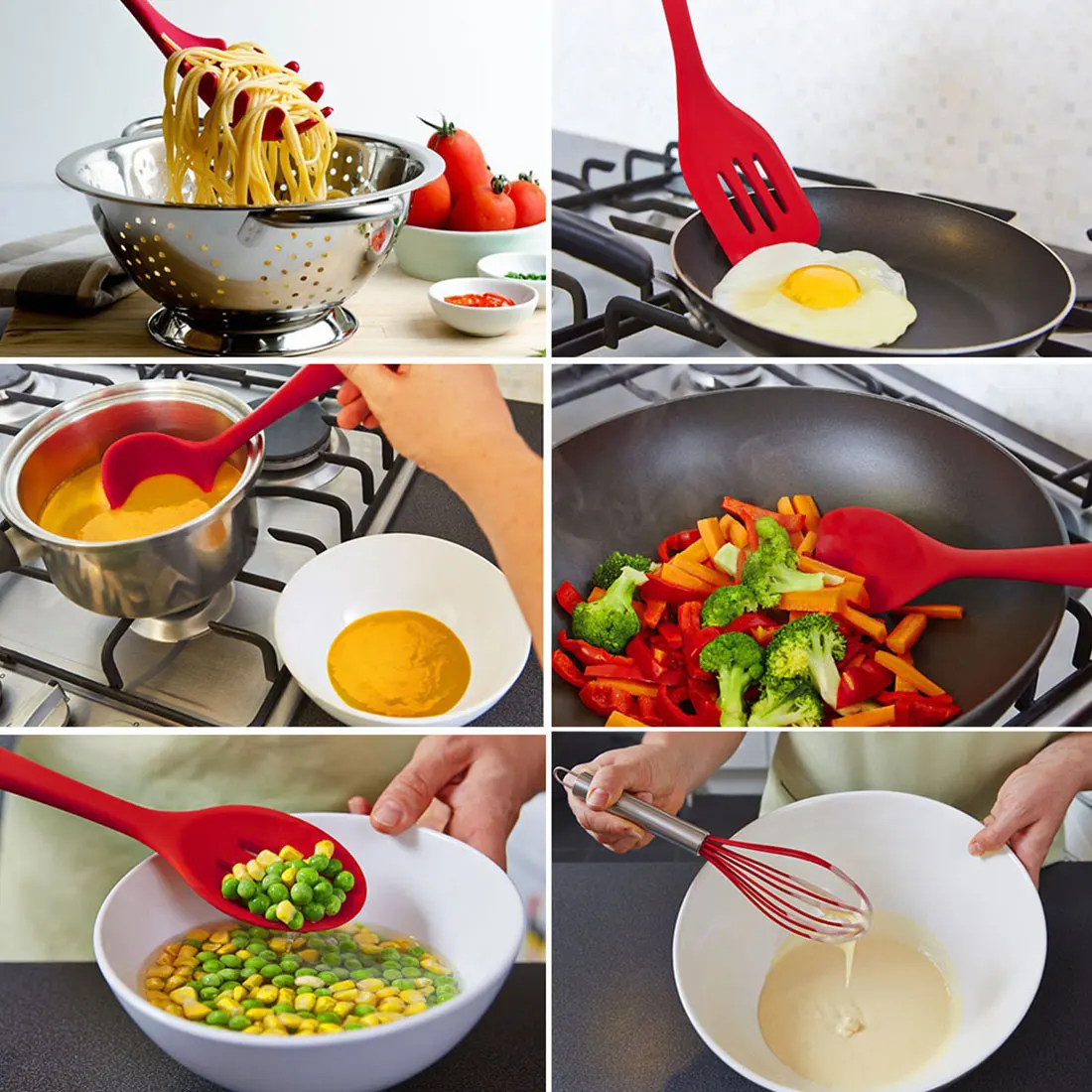 Cooking Tools Accessories Silicone Nonstick Cookware Set Kitchen Spoon Spatula Egg Stirrer Cutlery Supplies Tool | Дом и сад