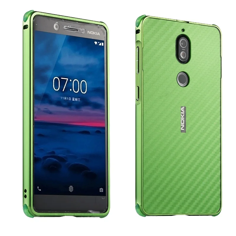 Case For Nokia 7 Plus Back Cover fundas for 8 X6 X5 case Carbon Fiber Metal 2 in 1 Shock Proof Hard kimTHmall | Мобильные телефоны