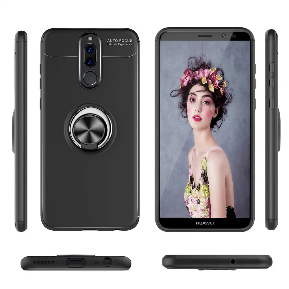 Для huawei mate 10 Lite чехол-накладка mate 20 Pro 20X металлический магнитный держатель-кольцо Мягкий Силиконовый ТПУ Роскошный чехол