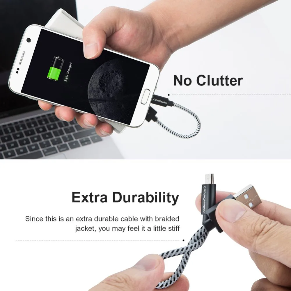 Кабель CableCreation Micro USB 24 AWG кабель для быстрой зарядки Xiaomi TV Stick PS4 Samsung S7 XBox Redmi Note 5 Pro