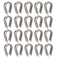 50pcs silver tone m4 304 stainless steel galvanized wire cable rope thimble winch wire loop
