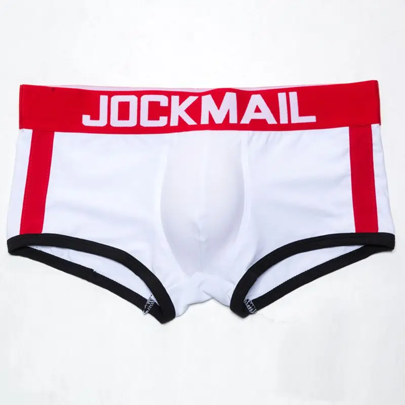 JOCKMAIL Брендовое сексуальное мужское нижнее белье с подкладкой, мужские боксеры, усиление выпуклости, боксерские шорты, Гей Нижнее белье, подарок, Передняя съемная чашка пуш-ап