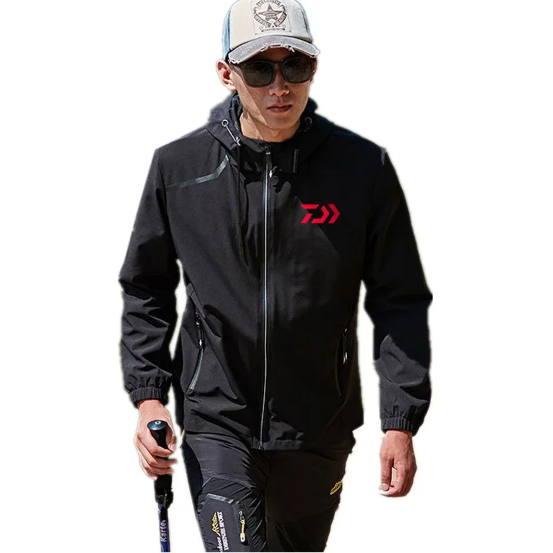 Красный Осень DAIWA новая уличная мягкая оболочка Gore-Tex куртка мужская рыболовный костюм пальто водонепроницаемые дышащие легкие куртки - Цвет: Красный