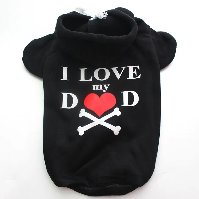 Пальто для собак толстовка свитер пальто кошек и щенков куртка одежда I LOVE MY DAD 7