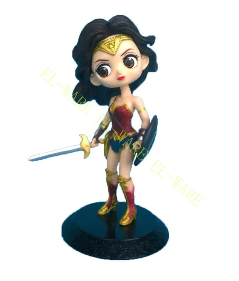 1 шт. DC Comics Wonder Woman Q Version Diana Justice League милые ПВХ Аниме фигурки Куклы Модель