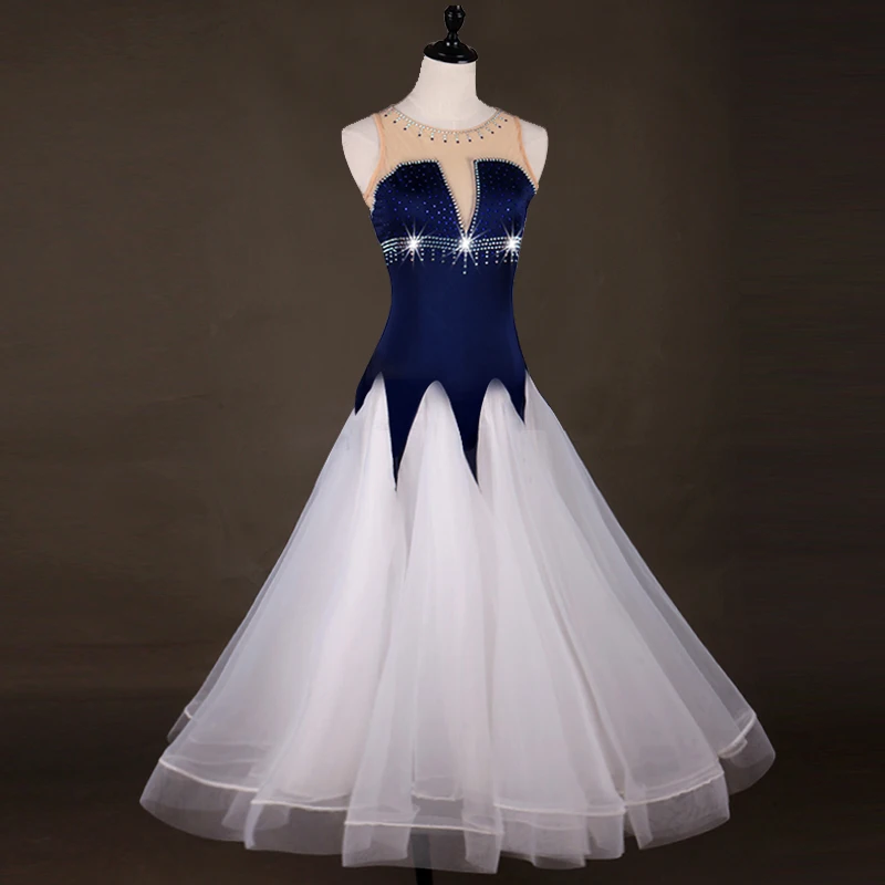 Платье для бальных танцев вальса стандартных танцевальных соревнований костюм