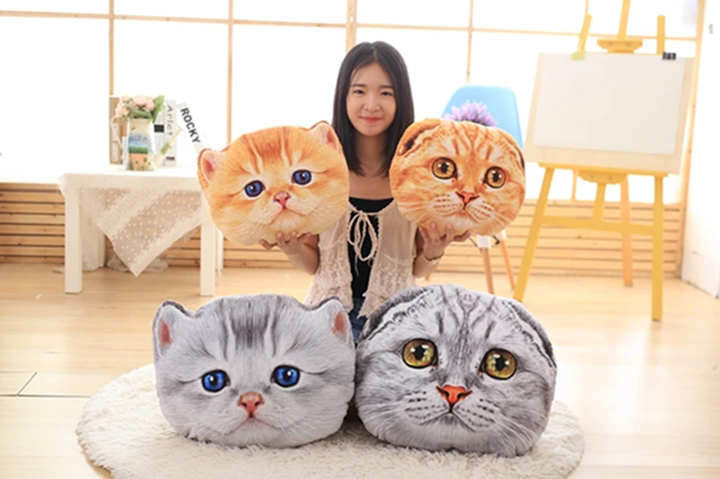 Шотландский Сложите Cat плюшевая подушка Полностью мягкие Животные кошка декор подушки диван кресло подушка в форме котенка Детская кроватка Подушка 40/50 см