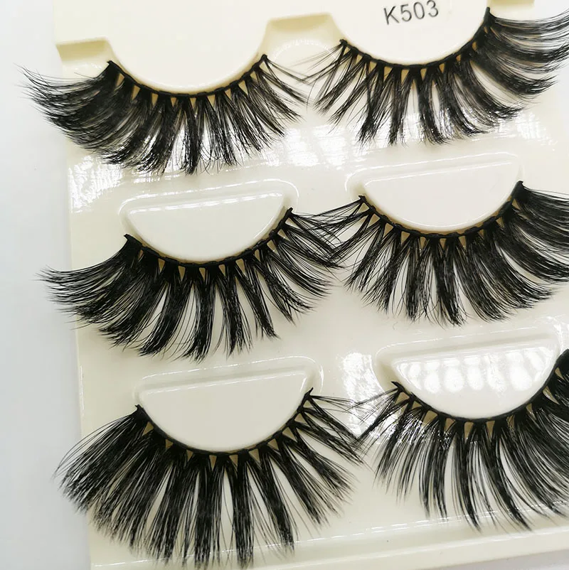 3 пары 25 мм ресницы 3D Искусственные норковые накладные для наращивания Толстые