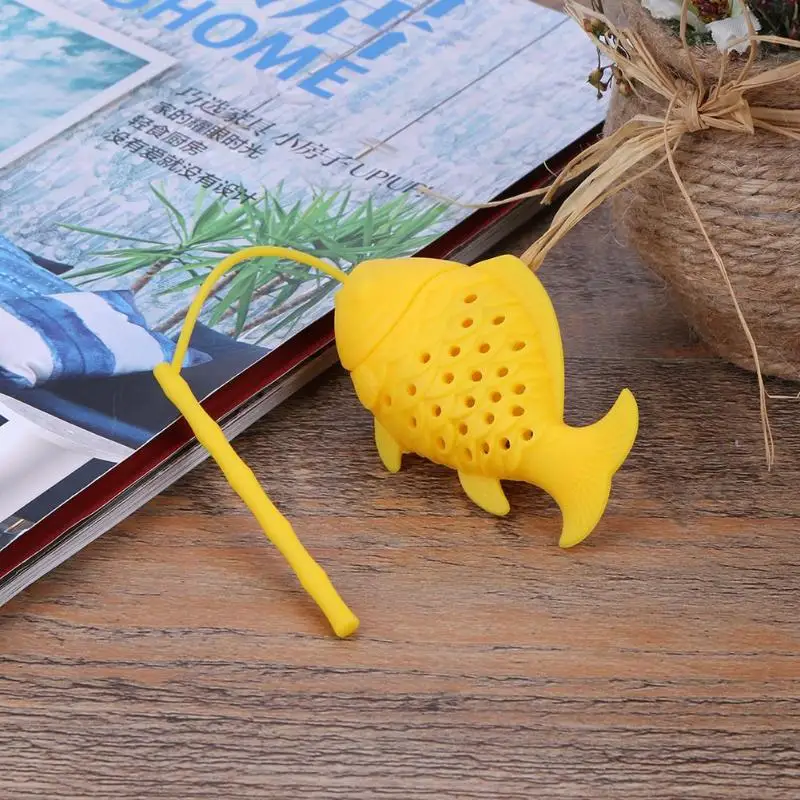 Силиконовое ситечко для чая распыления листьев с рыбой Травяные специи фильтр