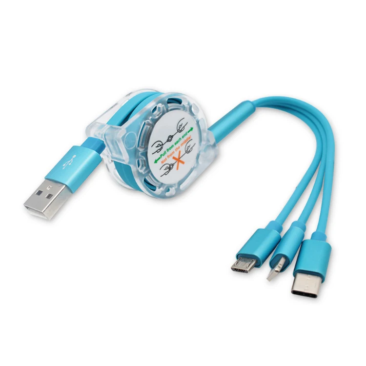 Быстрая зарядка 3 в 1 Многофункциональный порт смартфон с usb кабель зарядного устройства usb type C 2A usb кабель