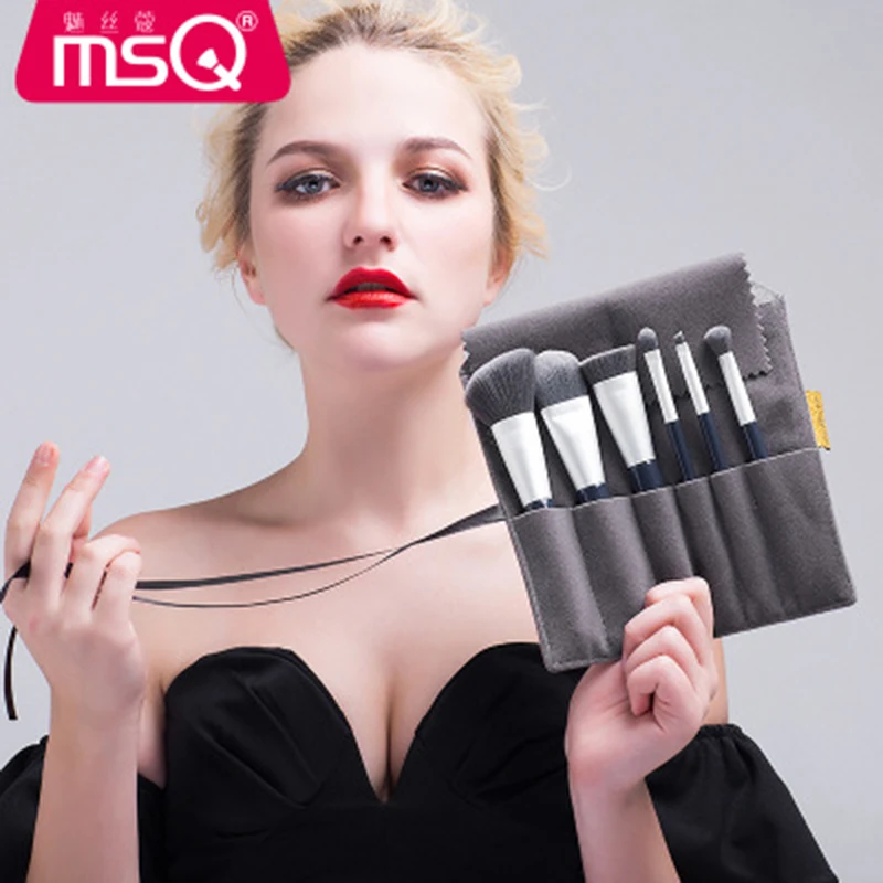 MSQ Pro 6 шт. набор кистей для макияжа косметическая пудра для нанесения основы румян теней для век подводка для глаз губ красота Макияж Кисти Инструменты Maquiagem
