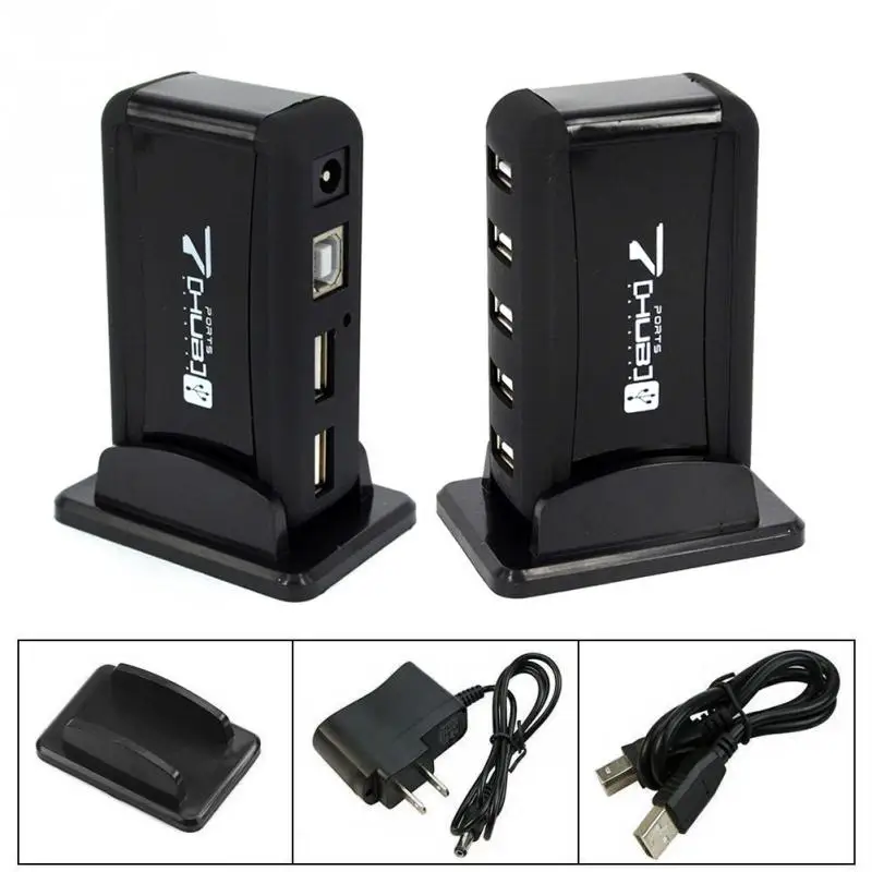 Usb-хаб адаптер питания переменного тока конвертер USB 2,0 прочный 7 портов Высокая скорость для ПК ноутбук концентратор Прямая поставка#0824 Новинка