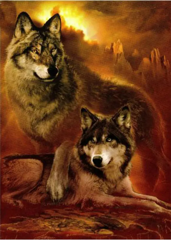 Diamond Painting Cross Stitch wolfs icon DIY Mosaic Kit Square Embroidery Patterns rhinestone Wall Art | Дом и сад