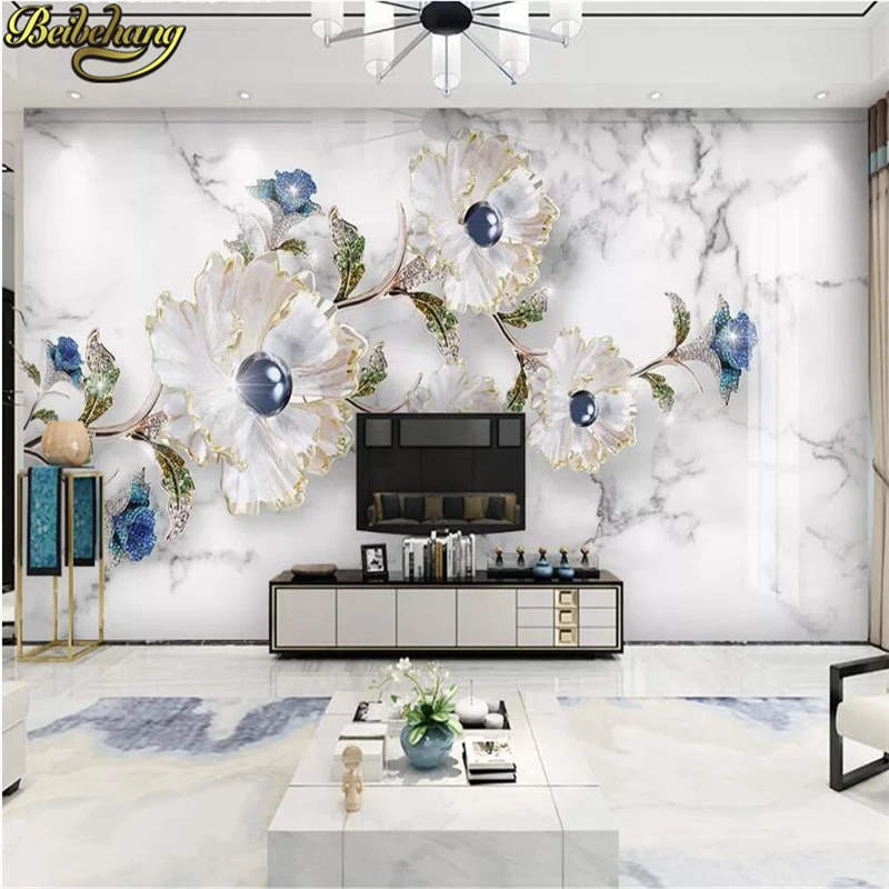 Пользовательские простые тисненые элегантные ювелирные изделия цветок обои для