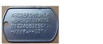 Гарантированный 100% Новый 52 символа ручная металлическая бирка с тиснением