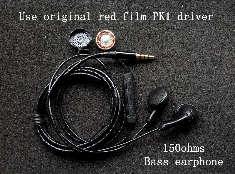 Наушники PK1 DIY 150 Ом красная пленка оригинальные басовые наушники pk1 с микрофоном