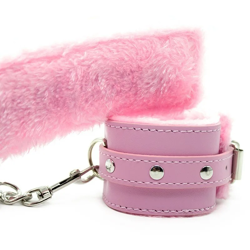 Наручники из искусственной кожи и плюша наручники для бондажа ручная игра рабы