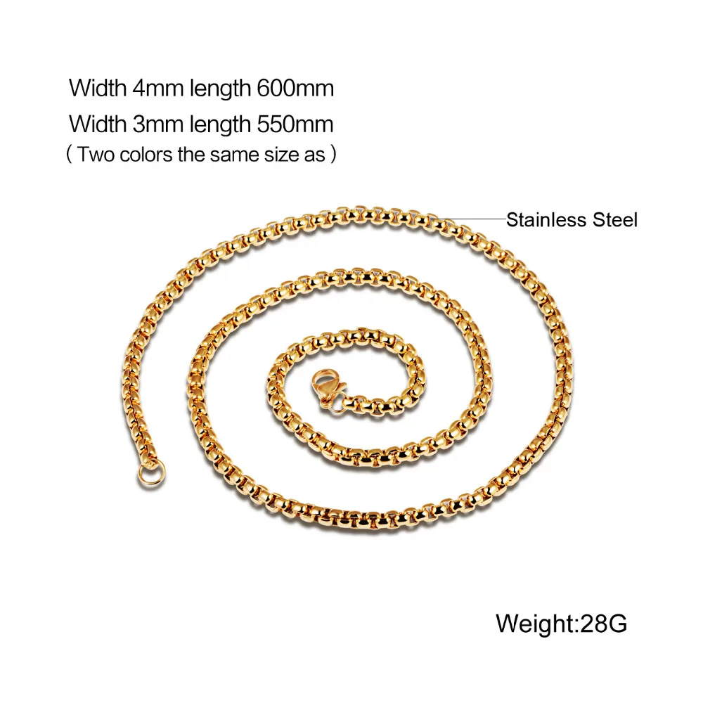 Ожерелья цепочки OPK GL744H мужские в коробке Модные Винтажные Украшения из