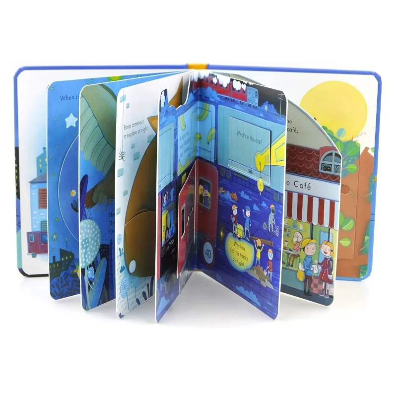Обучающие 3d книги Peep Inside Night Time на английском языке с откидной крышкой для детей