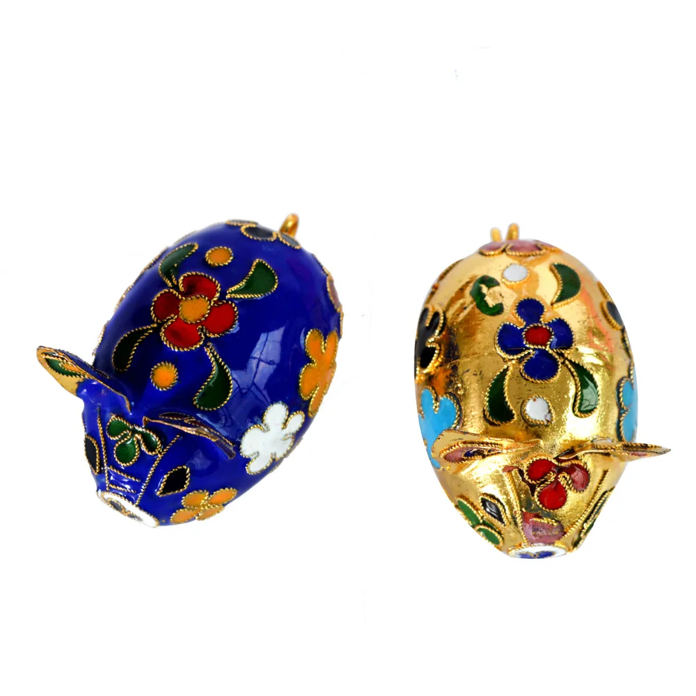 

2PCS ollectable Decoration Cloisonne Carve Zodiac Auspicious Pig Statue J2143