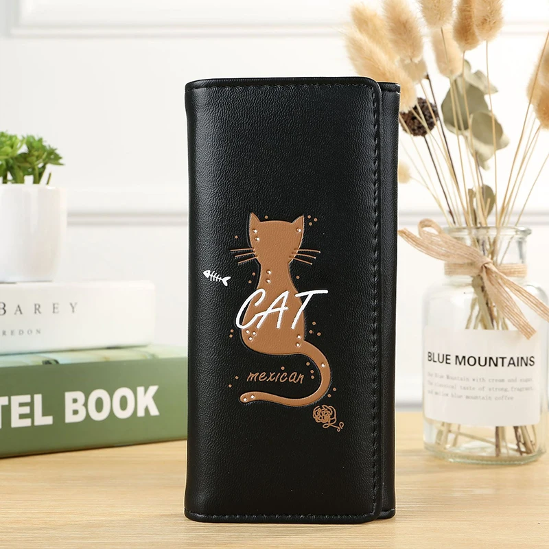 BOTUSI Cat, женские кошельки и кошельки, ПУ, кредитный держатель для карт, кошелек на молнии, портмоне для карт, кошелек, клатч для денег