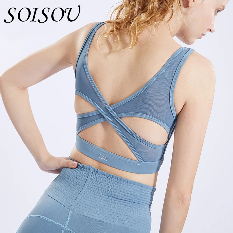 SOISOU бюстгальтеры для Для женщин Фитнес Повседневный Бюстгальтер Push Up Высокая