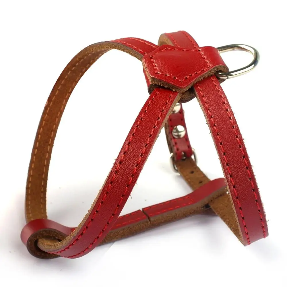 Широкая Регулируемая шлейка для собаки домашнего животного из натуральной кожи