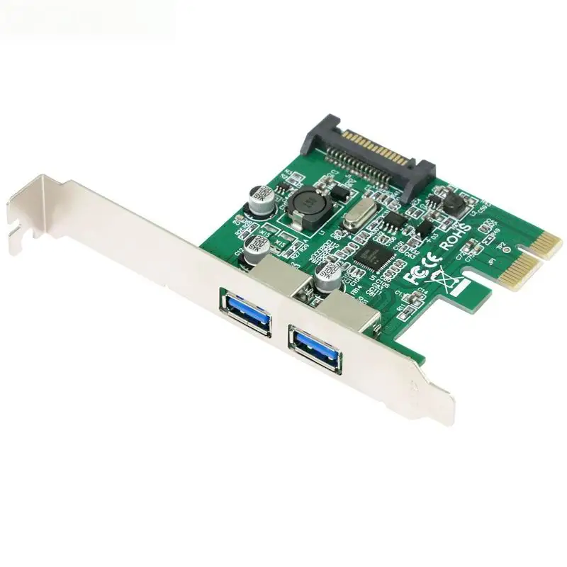PCI Express Card x1 с 2 портами USB 3 0 Type A суперскоростным и 15-контактным разъемом Sata |