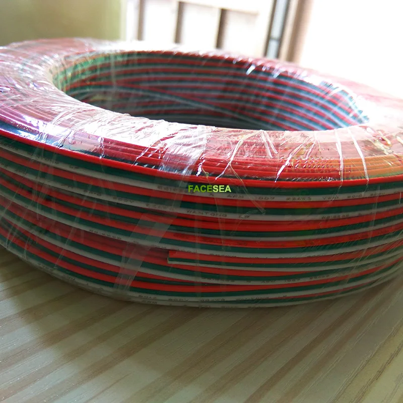 10m/20m/50m 2pin 3pin 4pin 5pin electrical Extension wire 22awg copper insulated Connector Cable For RGB LED Strip Tape | Обустройство