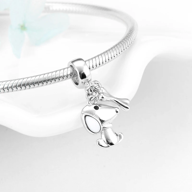 Love Pet Модные 925 пробы остроумные бусины для щенков с косточками, браслет Pandora для изготовления ювелирных изделий