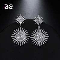be 8 new charm design double sizes sun flower drop earrings statement long dangle earrings for women birthday gifts e464