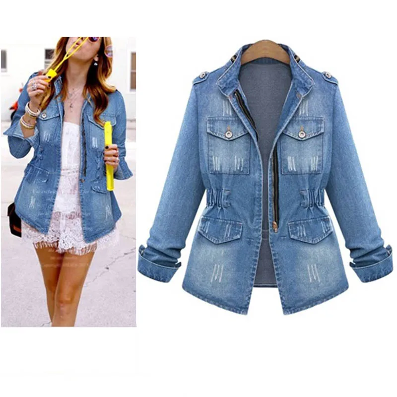 Винтажная тонкая женская джинсовая куртка | Женская одежда